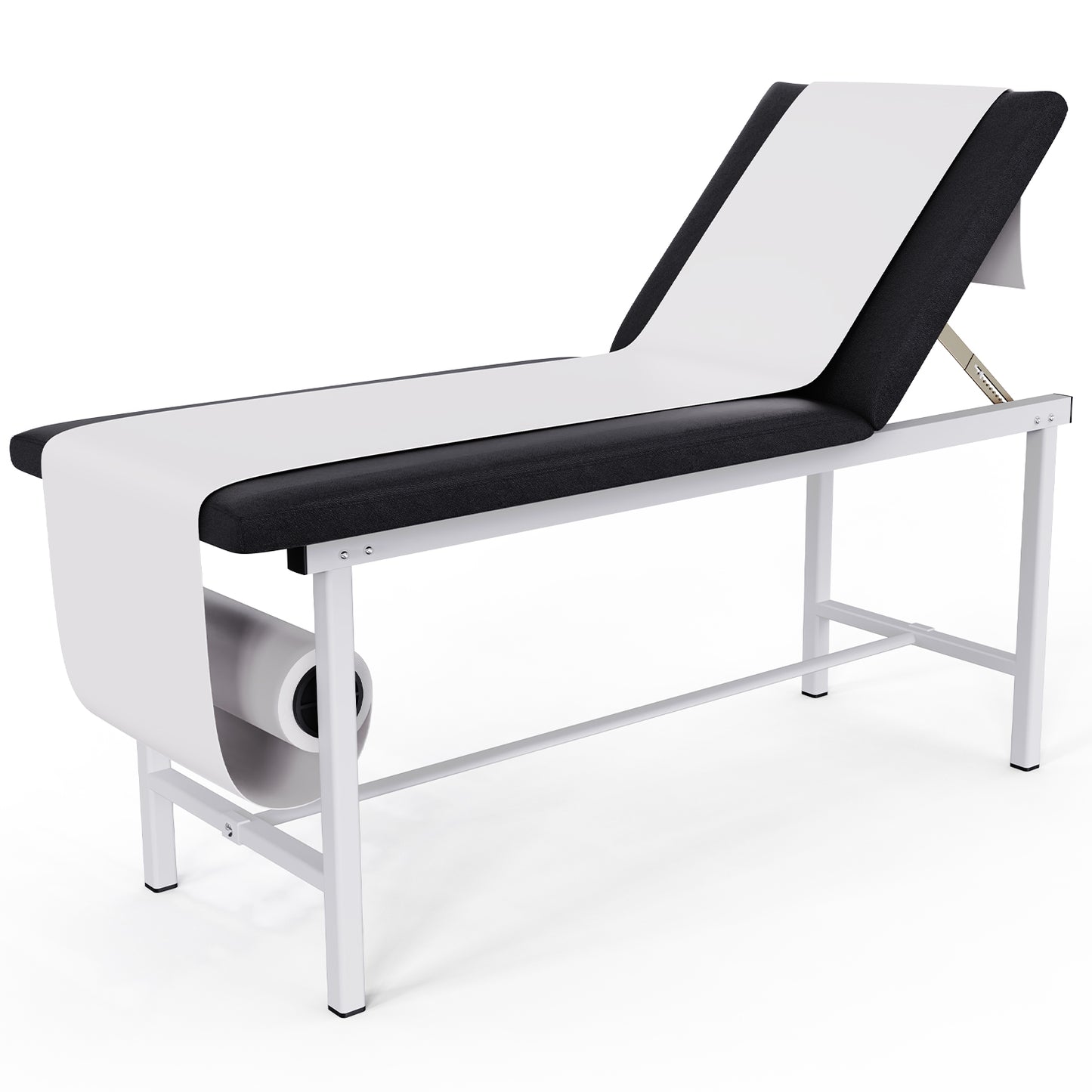 27.6" Width Comfortable Folding Medical Exam Table Backrest Adjustable with Paper Towel Holder, Exercise Therapy Table with Folding Legs, Message Bed for Home Use, Clinic, Hospital, Chiropractic