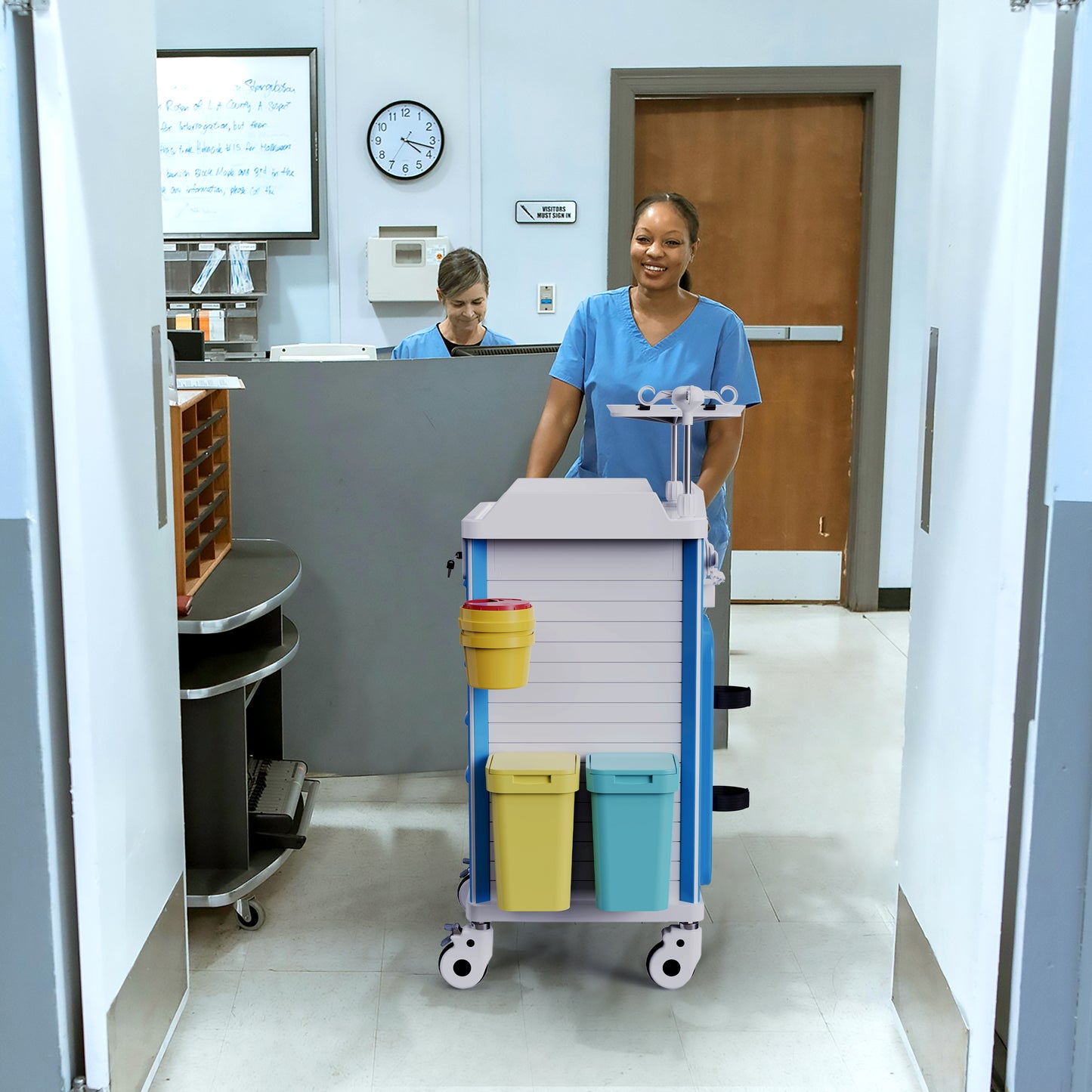 OLERN Rolling Medical Storage Crash Cart with Drawers Hospital and Home Use