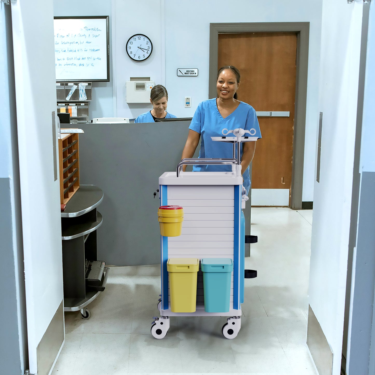 OLERN Medical Rolling Crash Cart with Drawers Emergency Cart