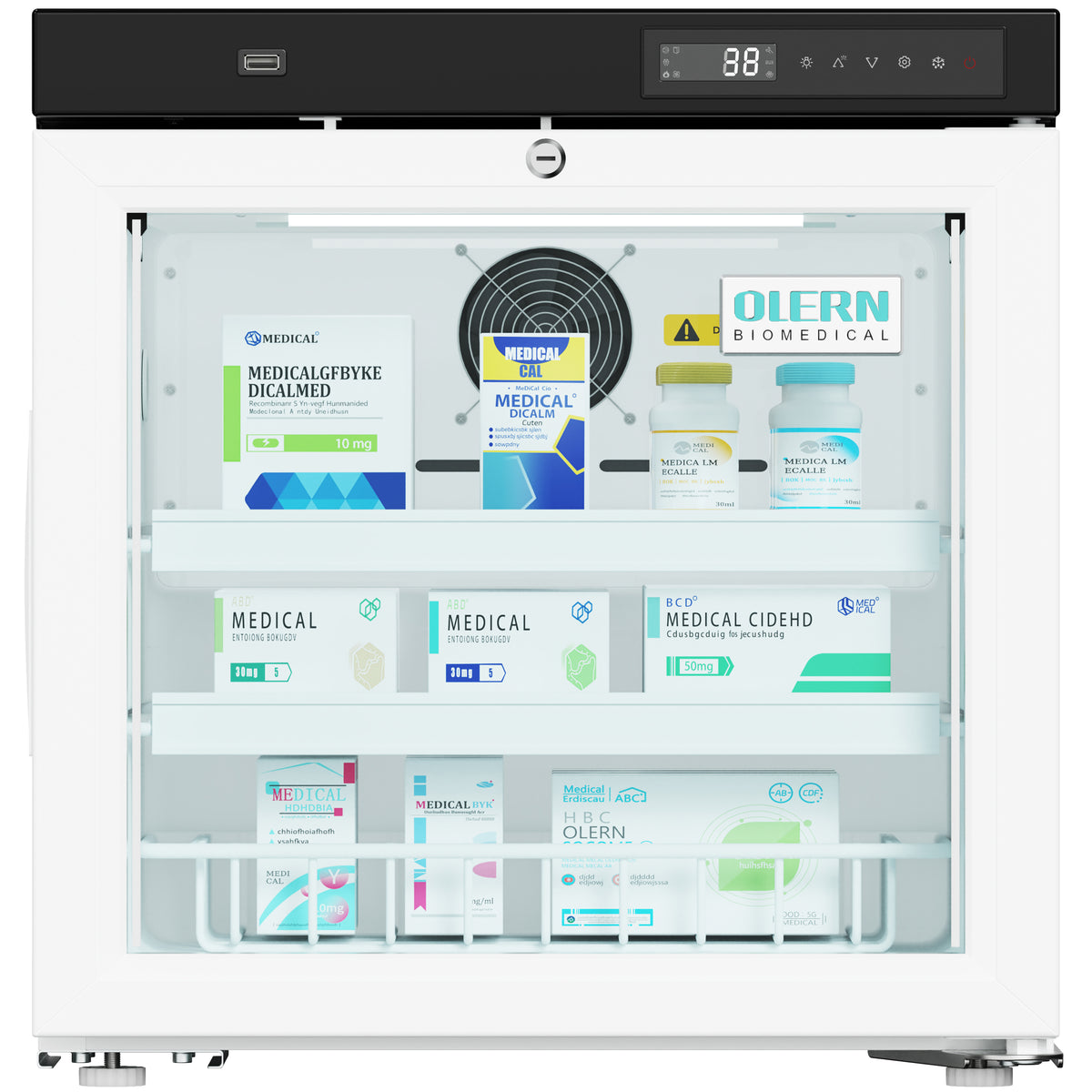 OLERN 1.5 cu.ft. Countertop Medical Refrigerator,Compact Vaccine Lab Fridge
