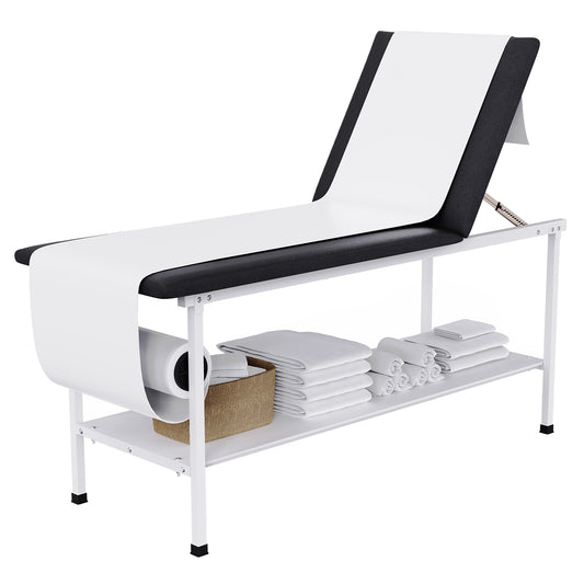 OLERN 27.6" Width Medical Exam Table with Adjustable Back & Shelf