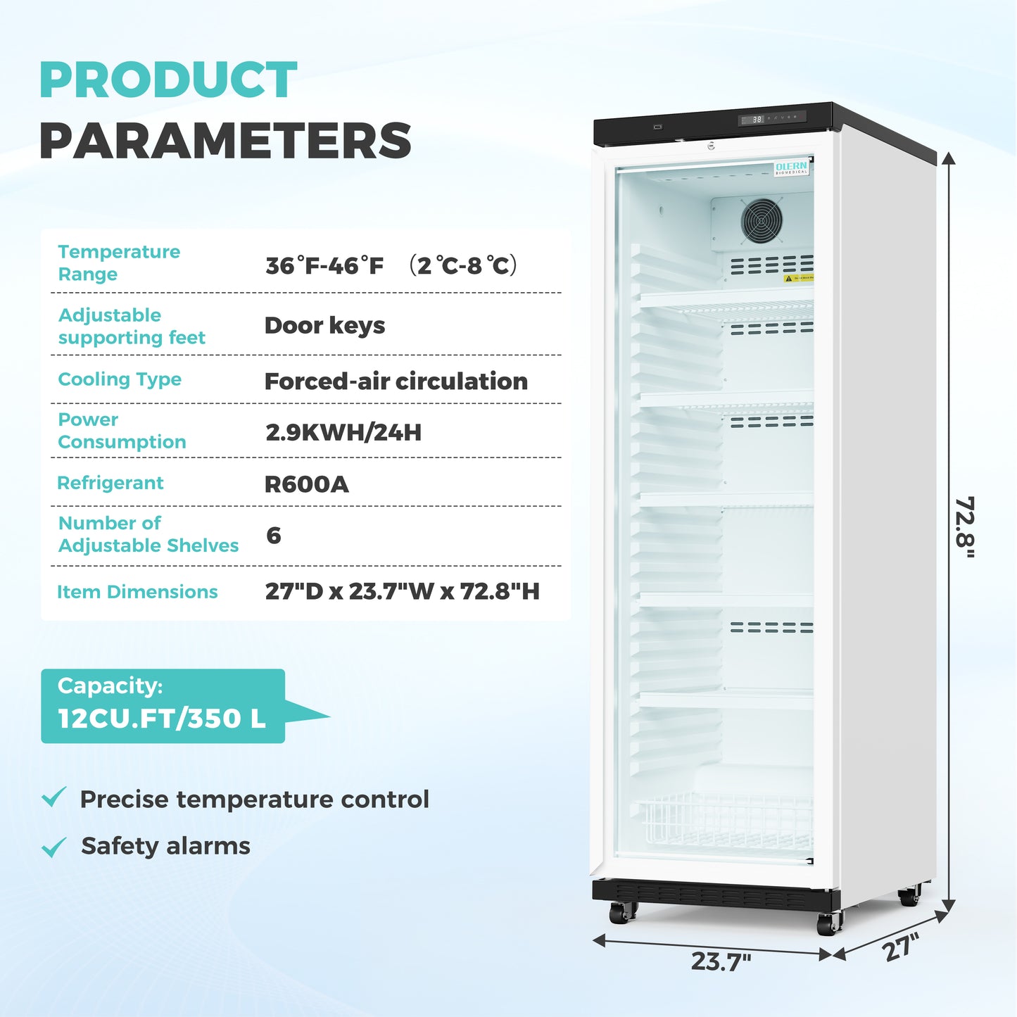 OLERN 12 cu.ft. Medical Refrigerator – Vaccine & Lab Storage