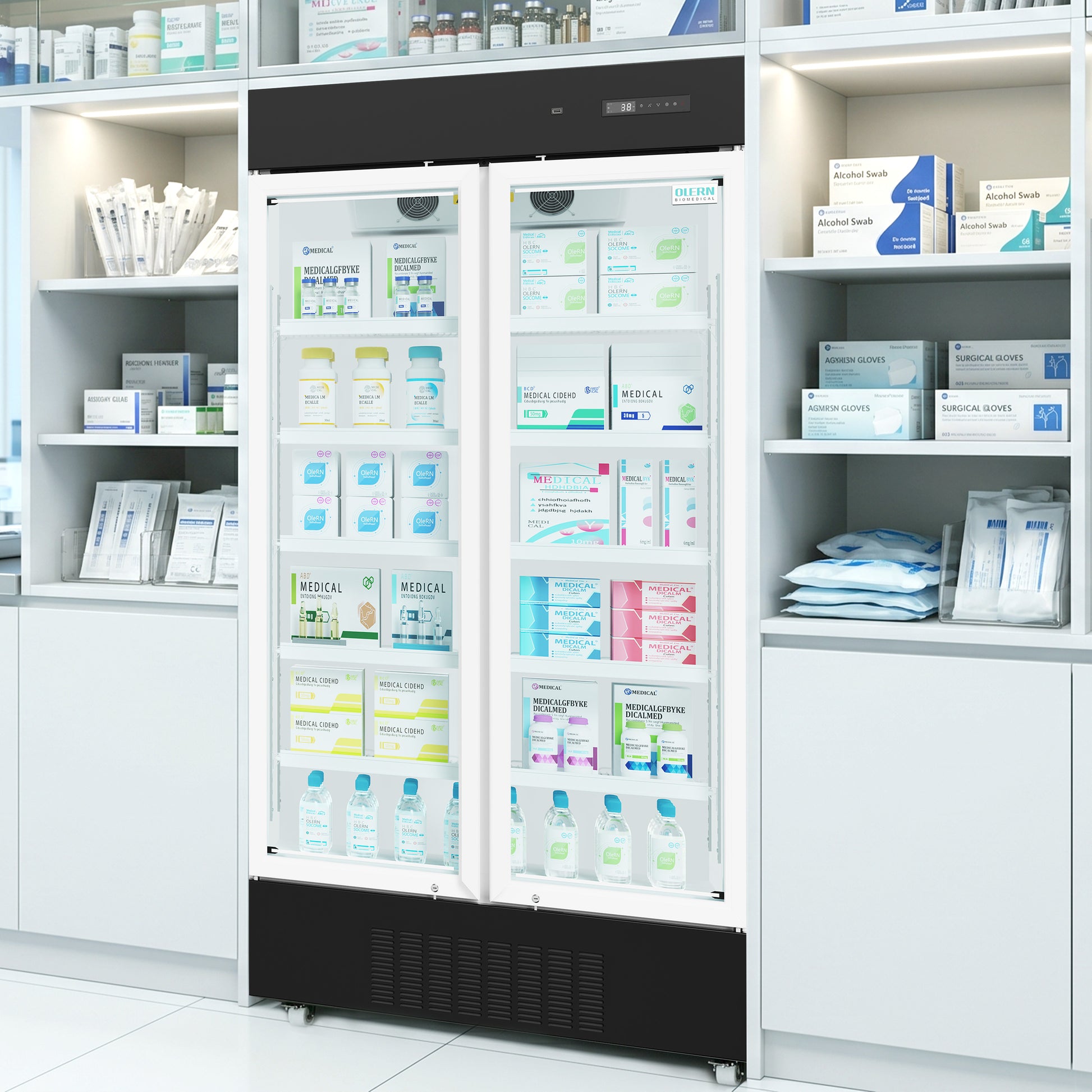 Medical refrigerator digital temperature display 36-46°F