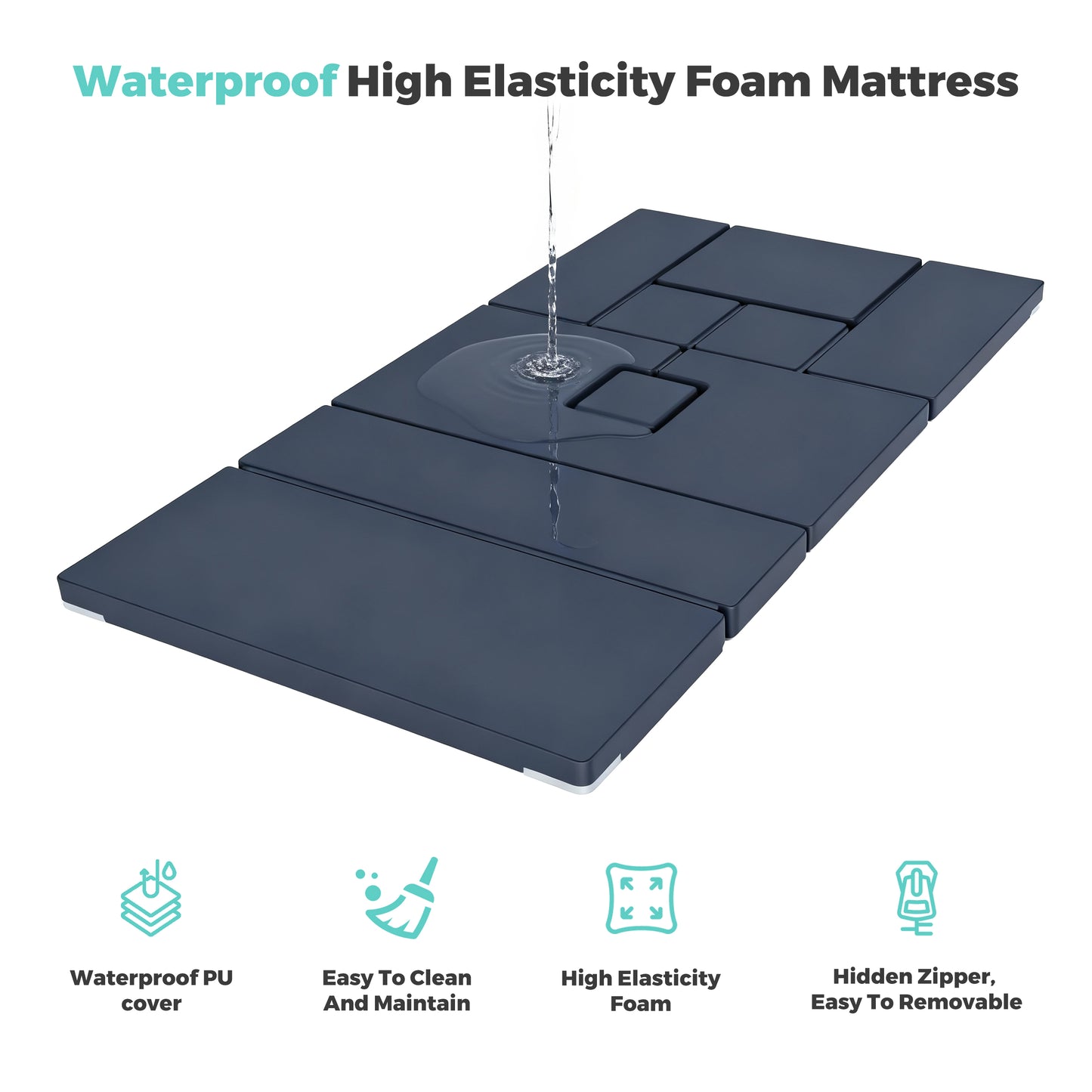 OLERN Full Electric Hospital Bed for Home Use, 5" Locking Casters, Waterproof Foam Mattress, Bedpan, Hair-Washing Device, IV Pole, 550lbs Capacity
