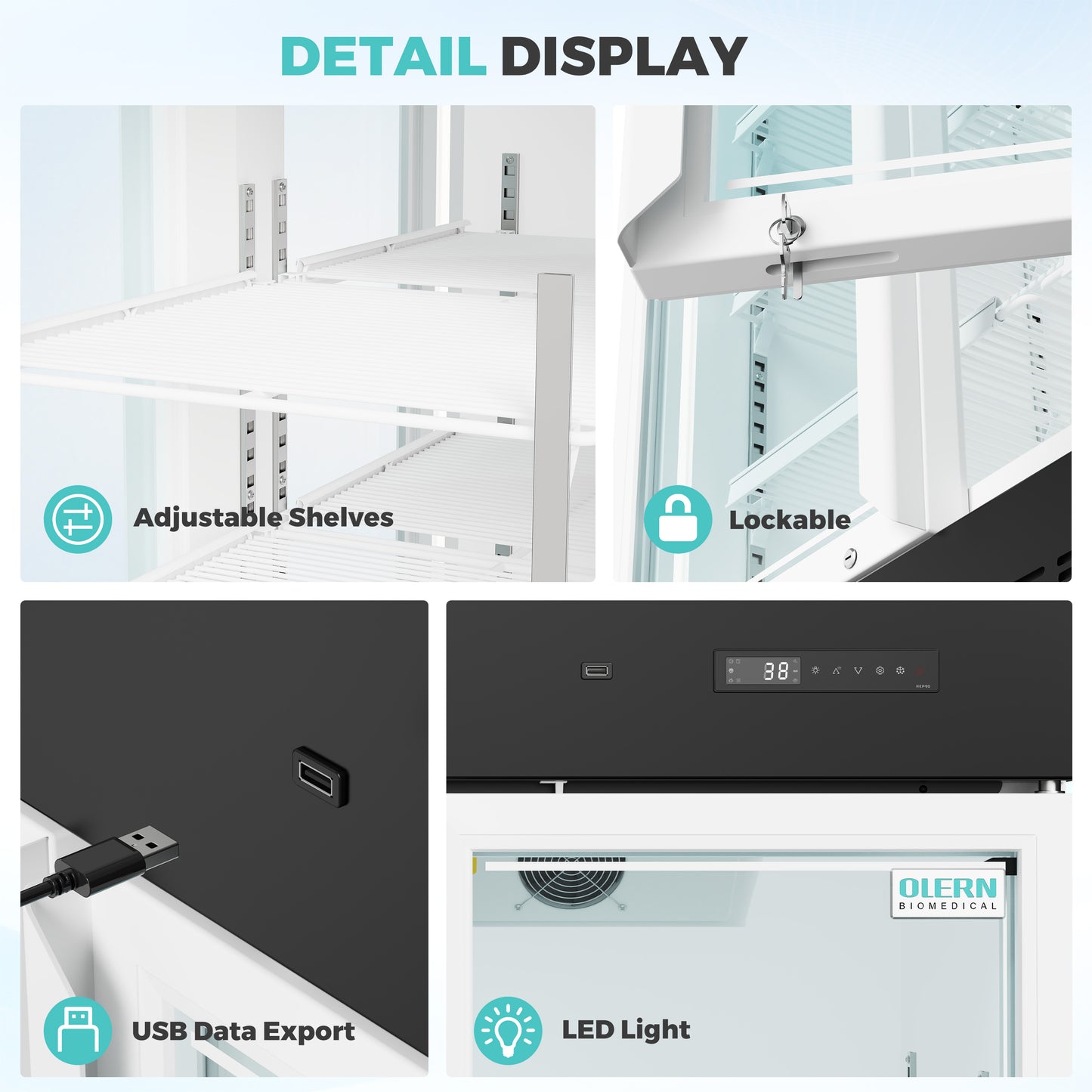 OLERN 27 cu.ft. Double Door Medical Refrigerator – Vaccine & Lab Storage